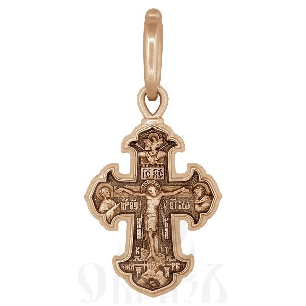 крест с молитвой «господи, спаси и сохрани мя грешнаго», золото 585 проба красное (арт. 201.481-1)