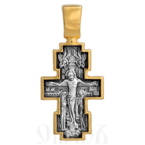 крест «распятие. икона божией матери «млекопитательница», серебро 925 проба с золочением (арт. 101.213)