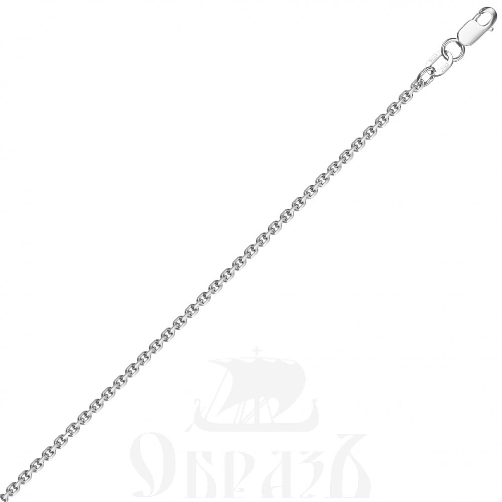 цепь плетение "кобра" серебро 925 пробы с родиевым покрытием (арт. нц 22-053-3 d0,60)