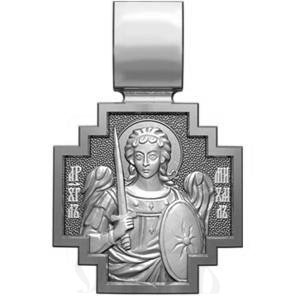 нательная икона св. пророк иоанн предтеча и креститель господень, серебро 925 проба с родированием (арт. 06.072р)