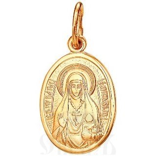 нательная икона святая пре­по­доб­но­му­че­ни­ца ве­ли­кая кня­ги­ня ели­са­ве­та алапаевская, золото 585 пробы красное (артикул 25-108)